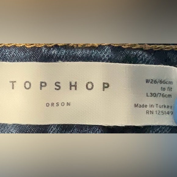 Topshop High Rise Blue Jeans Size 26 - Picture 3 of 4